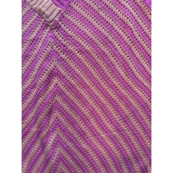 Women’s V-Neck Sleeveless Orange & Pink Soft Sweater - Size Small - Picture 2 of 5